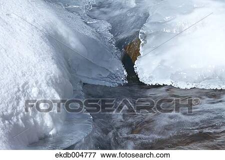 Water stream at Winter View Large Photo Image Stock Photo - Water stream at Winter. Fotosearch