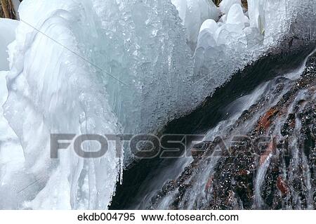 Stock Photography - Water stream at Winter. Fotosearch