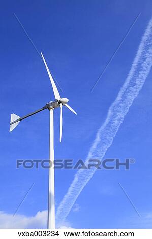 Wind turbine and sky View Large Photo Image Picture - Wind turbine and sky. Fotosearch