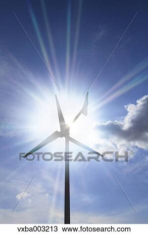 Wind turbine and sky View Large Photo Image Stock Image - Wind turbine and sky. Fotosearch