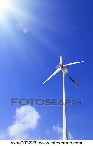 Wind turbine and sky View Large Photo Image Stock Image - Wind turbine and sky. Fotosearch