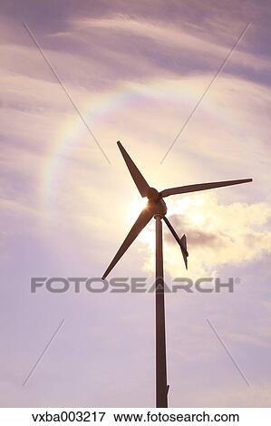 Stock Photo - Wind turbine and sky. Fotosearch