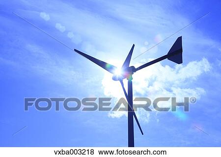 Wind turbine and sky View Large Photo Image Stock Photo - Wind turbine and sky. Fotosearch