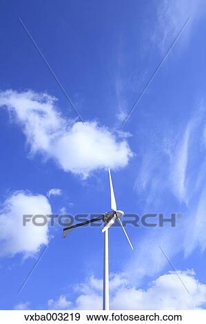 Stock Photo - Wind turbine and sky. Fotosearch