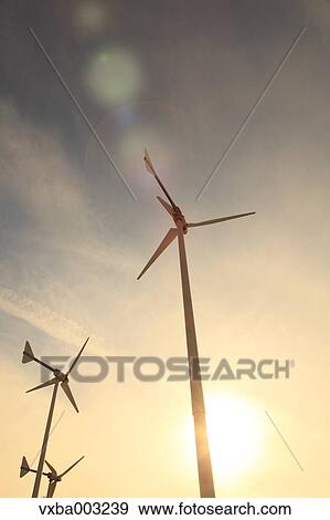 Wind turbines and sky View Large Photo Image Stock Photo - Wind turbines and sky. Fotosearch