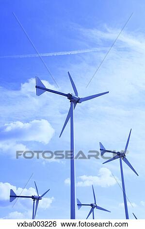 Wind turbines and sky View Large Photo Image Stock Photograph - Wind turbines and sky. Fotosearch