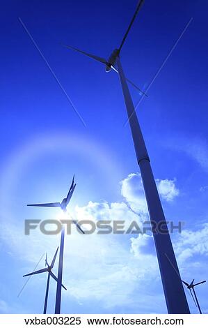 Wind turbines and sky View Large Photo Image Stock Photography - Wind turbines and sky. Fotosearch