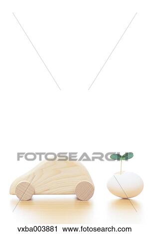 Wooden car and leaf sprouting from egg View Large Photo Image Stock Image - Wooden car and leaf sprouting from egg. Fotosearch