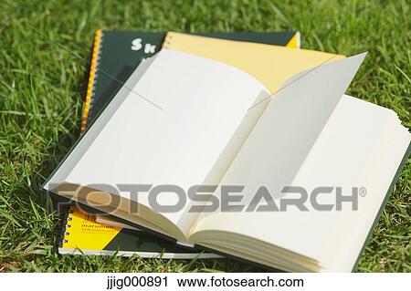 Book and notebooks on grass View Large Photo Image Stock Image - Book and notebooks on grass. Fotosearch