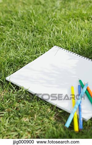 Colored pencil and sketchbook on grass View Large Photo Image Stock Image - Colored pencil and sketchbook on grass. Fotosearch