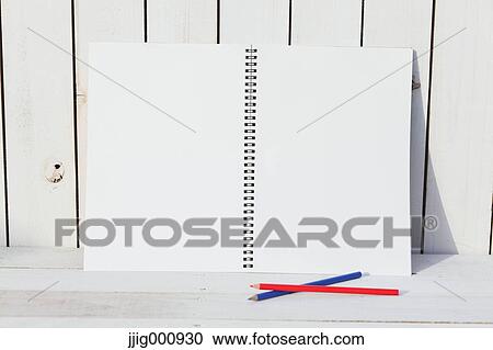 Colored pencils and sketchbooks against white wooden wall View Large Photo Image Stock Image - Colored pencils and sketchbooks against white wooden wall. Fotosearch