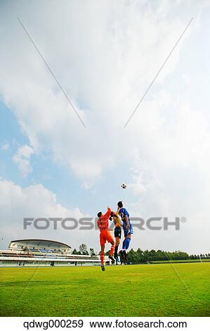 Football players aiming for the ball View Large Photo Image Stock Photo - Football players aiming for the ball. Fotosearch