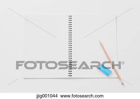 Picture - Notebook and pencil. Fotosearch