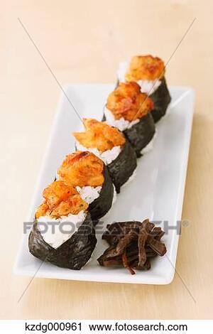 Stock Image - Onigiri rice balls. Fotosearch