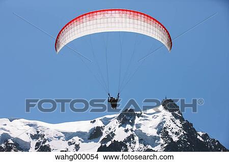 Paraglider Flying View Large Photo Image Picture - Paraglider Flying. Fotosearch
