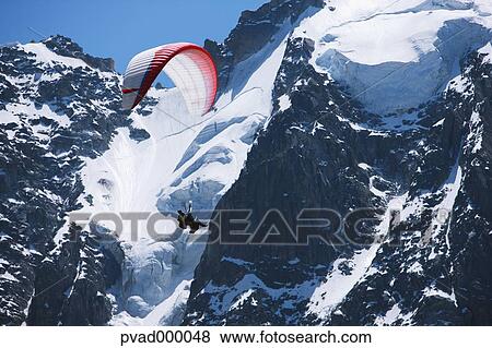 Paraglider Flying View Large Photo Image Stock Photo - Paraglider Flying. Fotosearch