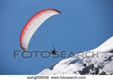 Paraglider Flying View Large Photo Image Stock Photo - Paraglider Flying. Fotosearch