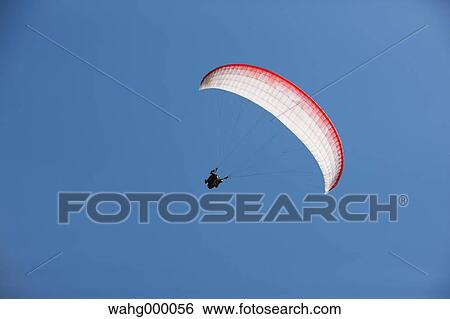 Paraglider Flying View Large Photo Image Stock Photograph - Paraglider Flying. Fotosearch