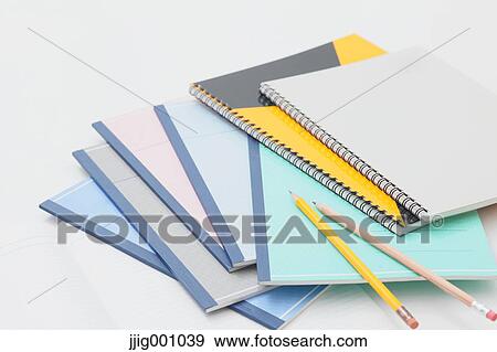 Pencils and notebooks View Large Photo Image Stock Photo - Pencils and notebooks. Fotosearch