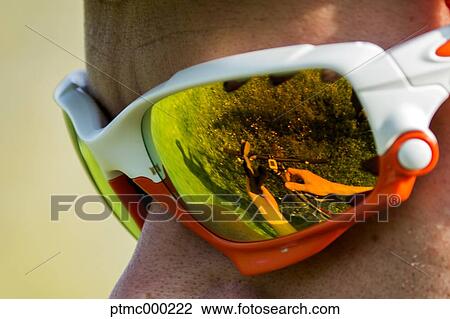 Stock Image - Portrait of mountain bike rider, Bologna, Italy. Fotosearch