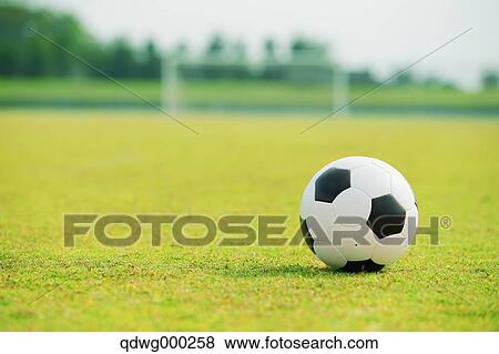Soccer ball on soccer field View Large Photo Image Stock Photo - Soccer ball on soccer field. Fotosearch