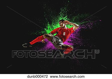 Soccer Player Kicking In Mid-Air View Large Photo Image Stock Image - Soccer Player Kicking In Mid-Air. Fotosearch