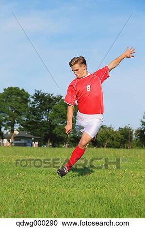 Soccer Player Kicking View Large Photo Image Stock Image - Soccer Player Kicking. Fotosearch