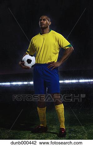Soccer Player Standing With Ball View Large Photo Image Stock Image - Soccer Player Standing With Ball. Fotosearch