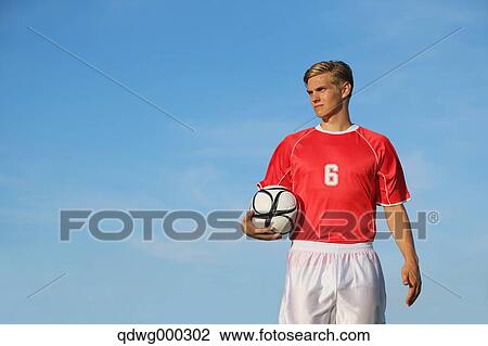 Soccer Player Standing With Ball View Large Photo Image Stock Image - Soccer Player Standing With Ball. Fotosearch