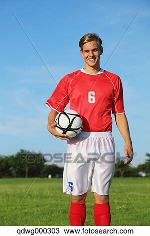 Soccer Player Standing With Ball View Large Photo Image Stock Image - Soccer Player Standing With Ball. Fotosearch