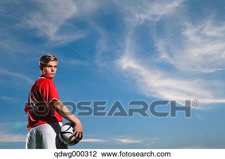 Soccer Player Standing With Ball View Large Photo Image Stock Image - Soccer Player Standing With Ball. Fotosearch