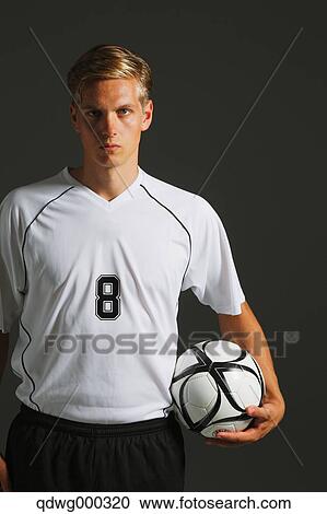Soccer Player Standing With Ball View Large Photo Image Stock Image - Soccer Player Standing With Ball. Fotosearch