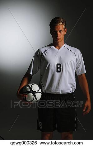 Soccer Player Standing With Ball View Large Photo Image Stock Photograph - Soccer Player Standing With Ball. Fotosearch