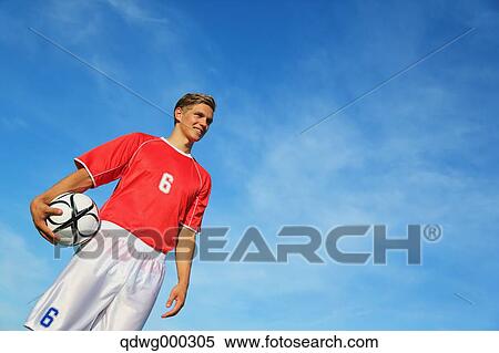 Soccer Player Standing With Ball View Large Photo Image Stock Photography - Soccer Player Standing With Ball. Fotosearch