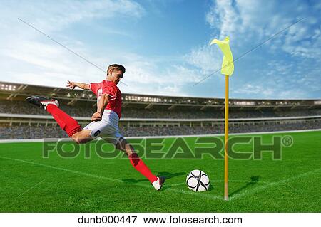 Soccer Player Taking Corner Kick View Large Photo Image Stock Photo - Soccer Player Taking Corner Kick. Fotosearch