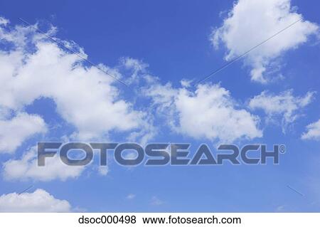 Blue sky with clouds View Large Photo Image Stock Photo - Blue sky with clouds. Fotosearch