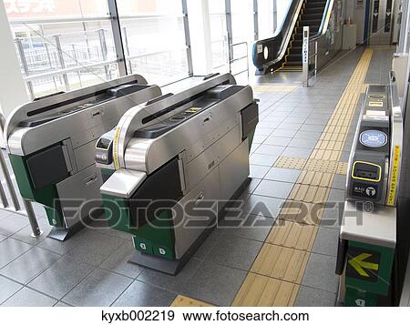 Japanese Automatic Ticket Gate View Large Photo Image Stock Photo - Japanese Automatic Ticket Gate. Fotosearch