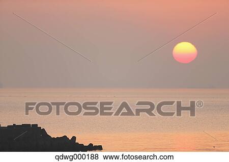Sea at sunrise View Large Photo Image Stock Photo - Sea at sunrise. Fotosearch