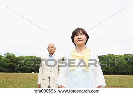 Senior adult Japanese couple in a park View Large Photo Image Stock Photography - Senior adult Japanese couple in a park. Fotosearch