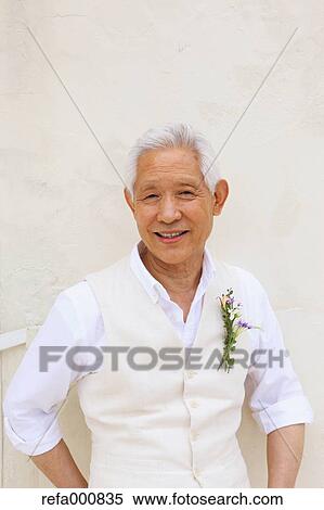 Senior adult Japanese man smiling View Large Photo Image Stock Photography - Senior adult Japanese man smiling. Fotosearch