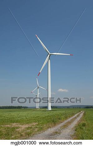 Stock Image - Wind turbines. Fotosearch