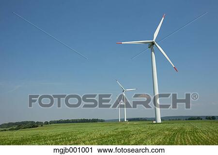 Stock Image - Wind turbines. Fotosearch