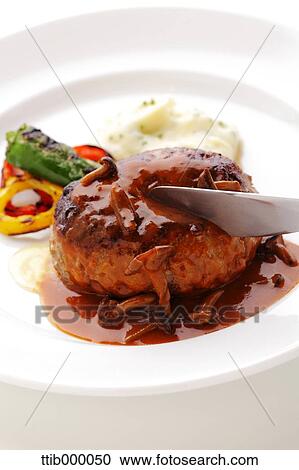 Stock Image - Burger steak. Fotosearch