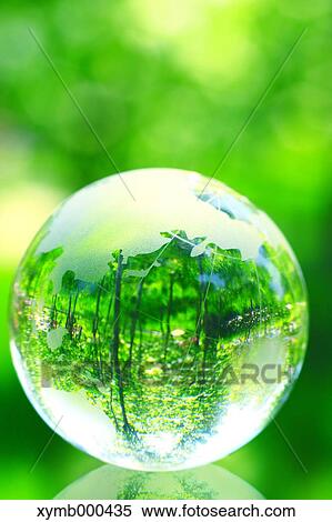 Stock Photography - Glass globe in a park. Fotosearch