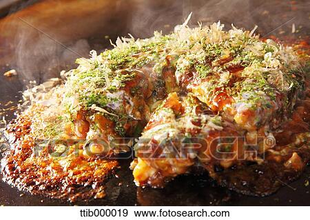 Stock Photo - Japanese style Okonomiyaki. Fotosearch