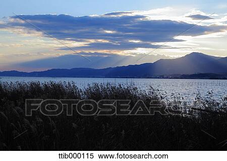 Stock Photography - Lake, Biwa, Shiga Prefecture, Japan. Fotosearch