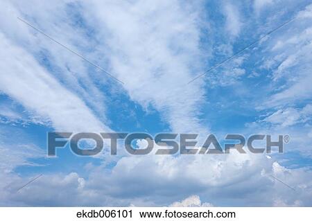 Blue sky with clouds View Large Photo Image Stock Image - Blue sky with clouds. Fotosearch