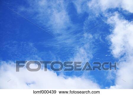 Blue sky with clouds View Large Photo Image Stock Photo - Blue sky with clouds. Fotosearch