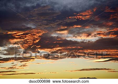 Stock Photo - Evening sky with clouds. Fotosearch