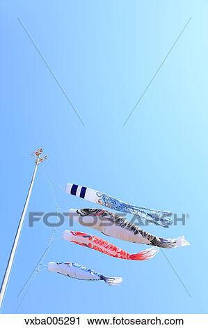 Flying Carps And Blue Sky View Large Photo Image Stock Image - Flying Carps And Blue Sky. Fotosearch